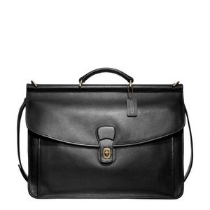 Coach Beekman Black Leather Vintage Briefcase